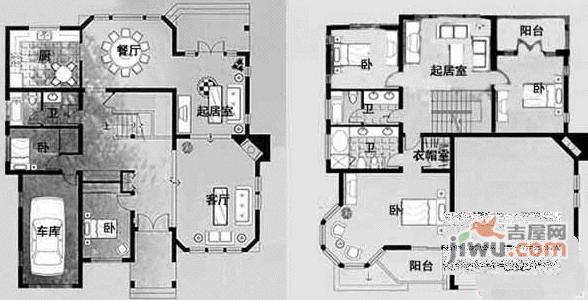 乔爱别墅4室2厅3卫336㎡户型图