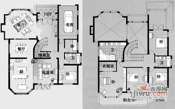 绿洲比华利花园5室2厅3卫520㎡户型图