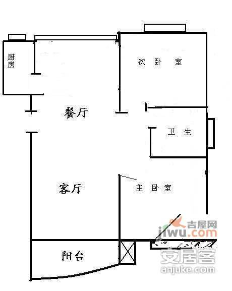 龙祥公寓2室2厅1卫122㎡户型图