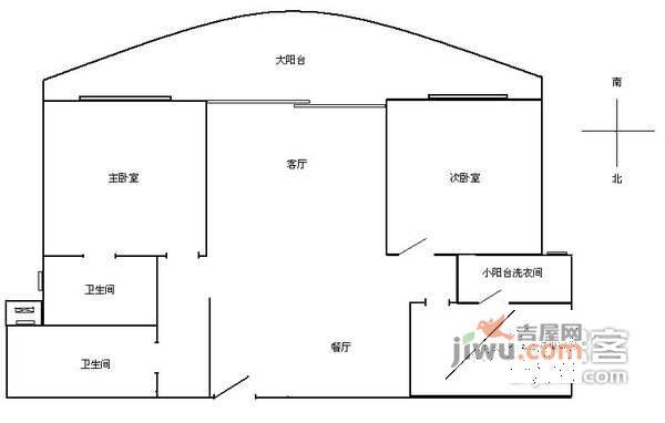 龙祥公寓3室2厅1卫户型图