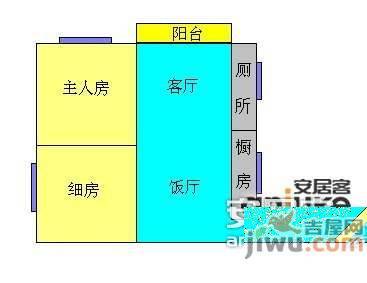 会波苑2室2厅1卫88㎡户型图