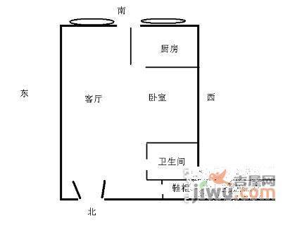 三湘青年e+1室1厅1卫40㎡户型图