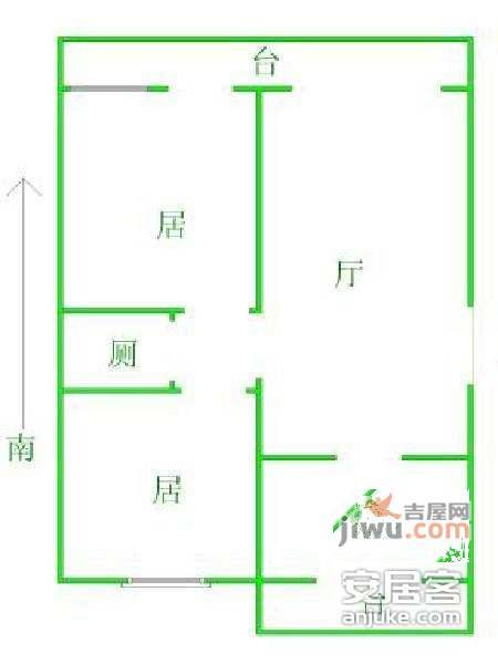 蓝天东区2室2厅1卫90㎡户型图