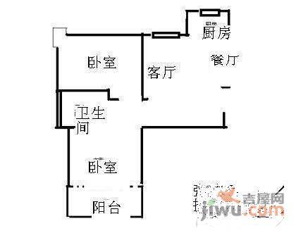 谷阳小区1室1厅1卫64㎡户型图