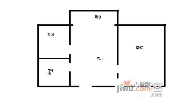 仓城新村1室1厅1卫63㎡户型图