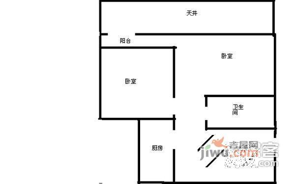 茸南苑2室1厅1卫70㎡户型图