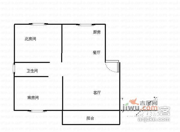 佘山翠庭2室2厅1卫90㎡户型图