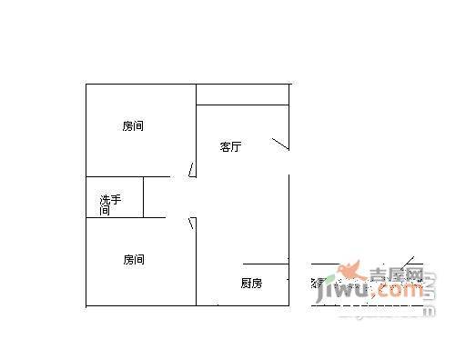 月夏香樟林2室1厅1卫60㎡户型图