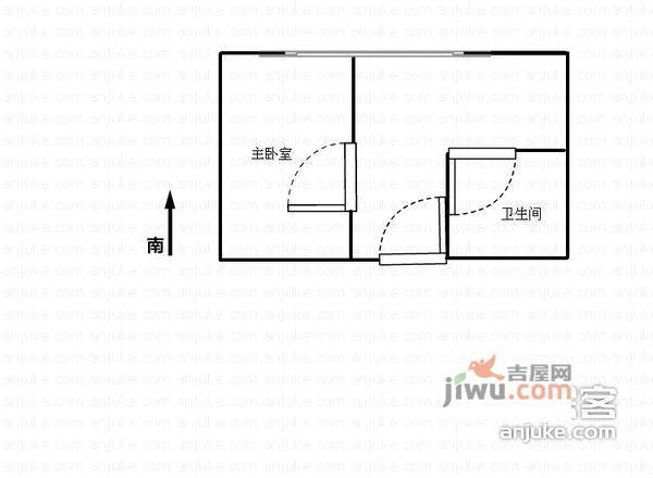 蓝天新村1室1厅1卫45㎡户型图