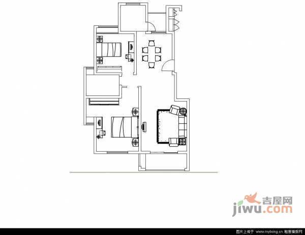 兴日家园2室2厅1卫92㎡户型图