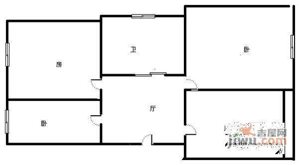 华亭荣园2室2厅1卫96㎡户型图