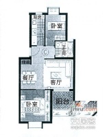 玉树南苑2室2厅1卫71㎡户型图