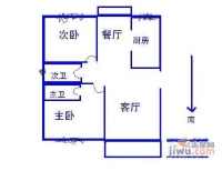 江中公寓2室2厅2卫97㎡户型图