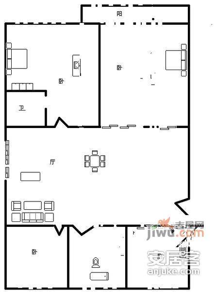 建设花园4室2厅3卫333㎡户型图