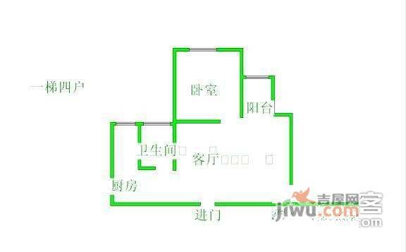 亚龙华泽新苑1室1厅1卫74㎡户型图