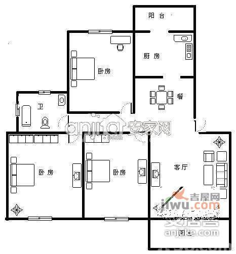 华亭绿景苑4室2厅2卫186㎡户型图