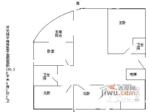 开元地中海4室2厅2卫188㎡户型图