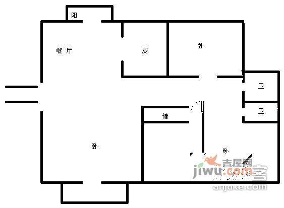 海立华亭3室2厅2卫160㎡户型图