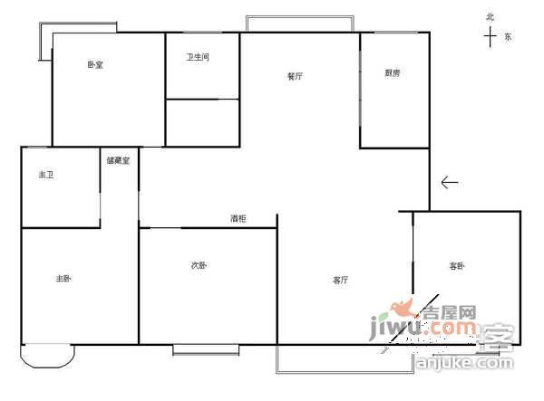 海德名园4室2厅2卫221㎡户型图