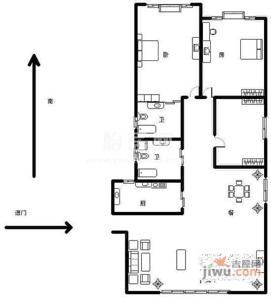 合生朗廷园4室3厅4卫298㎡户型图