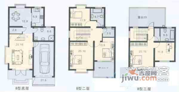 西郊玫瑰湾花苑5室2厅3卫户型图