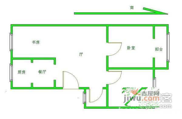 广虹公寓2室2厅1卫93㎡户型图