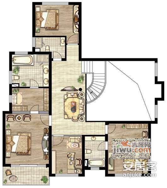 西郊九溪十八岛4室3厅3卫348㎡户型图