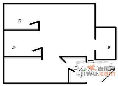 康虹花园2室1厅1卫67㎡户型图