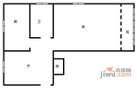 城公大厦1室2厅1卫64㎡户型图