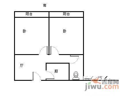 光新苑2室1厅1卫67㎡户型图