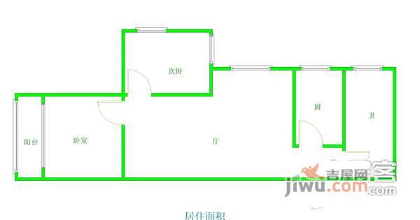 石一小区2室0厅1卫55㎡户型图