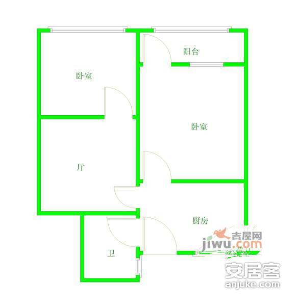 石一小区2室1厅1卫70㎡户型图