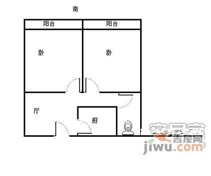 岚皋大楼2室1厅1卫72㎡户型图