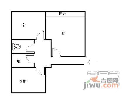 岚皋大楼2室1厅1卫72㎡户型图