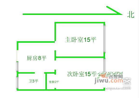 太浜巷2室1厅1卫69㎡户型图