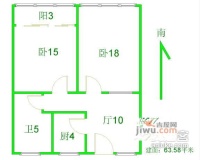 太浜巷2室1厅1卫69㎡户型图