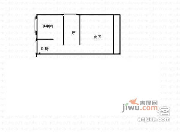 长新小区1室1厅1卫41㎡户型图