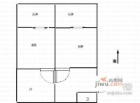 长新小区2室1厅1卫58㎡户型图