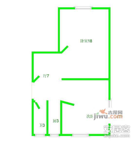 石泉六村2室1厅1卫69㎡户型图