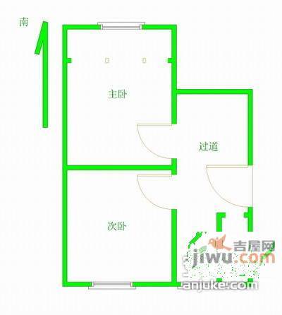 石泉六村2室0厅1卫44㎡户型图