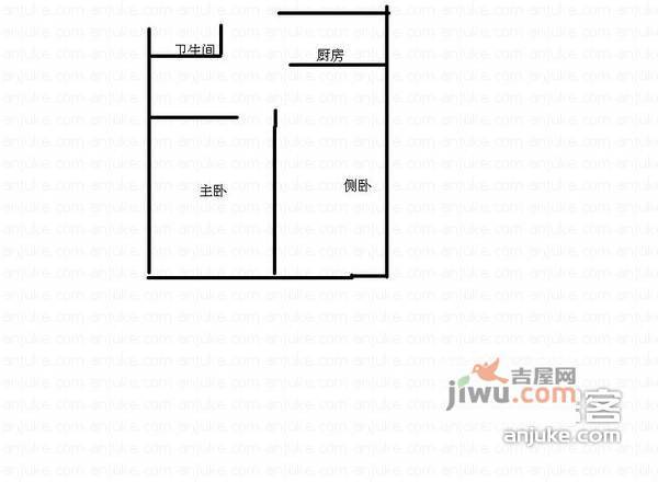 光新三村2室1厅1卫47㎡户型图