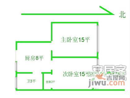 光新三村2室1厅1卫47㎡户型图