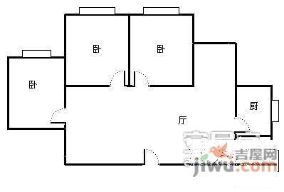 嘉富利大厦3室2厅1卫112㎡户型图