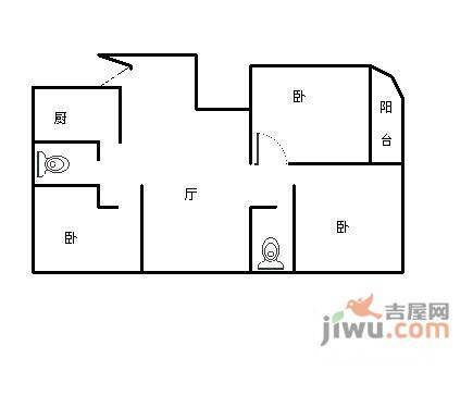 宝钢公寓3室2厅2卫户型图