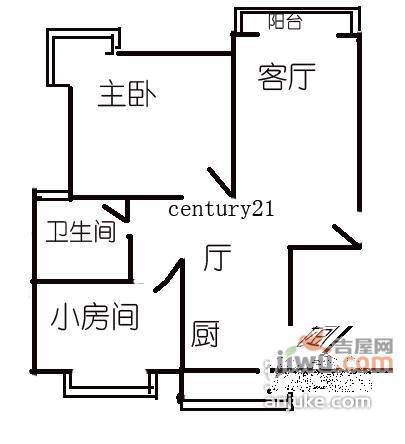 嘉发公寓2室2厅1卫94㎡户型图