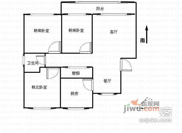 安达家园3室2厅2卫137㎡户型图