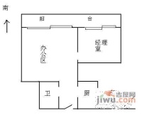 李子园别墅1室2厅1卫58㎡户型图