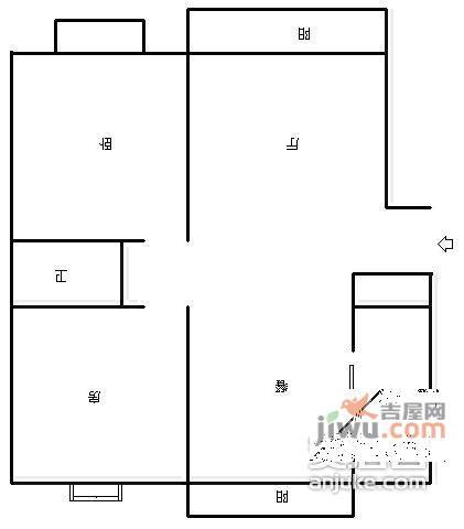 永汇新苑2室1厅1卫72㎡户型图