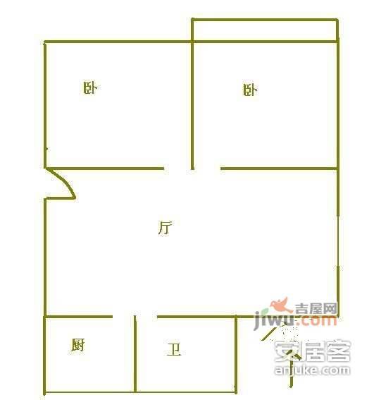 桃浦四村2室1厅1卫65㎡户型图