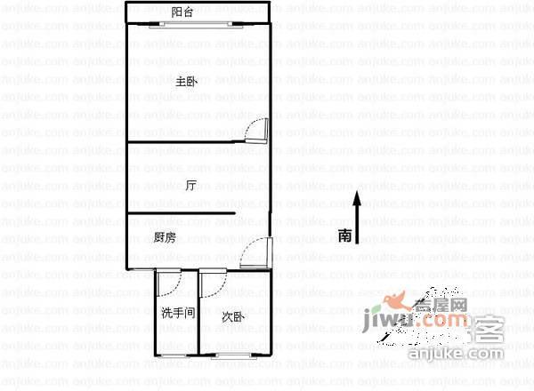 桃浦十村2室1厅1卫65㎡户型图